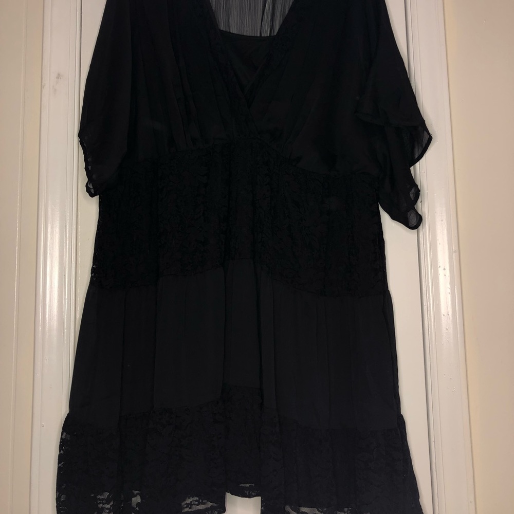 Torrid lacy black skater dress size 6